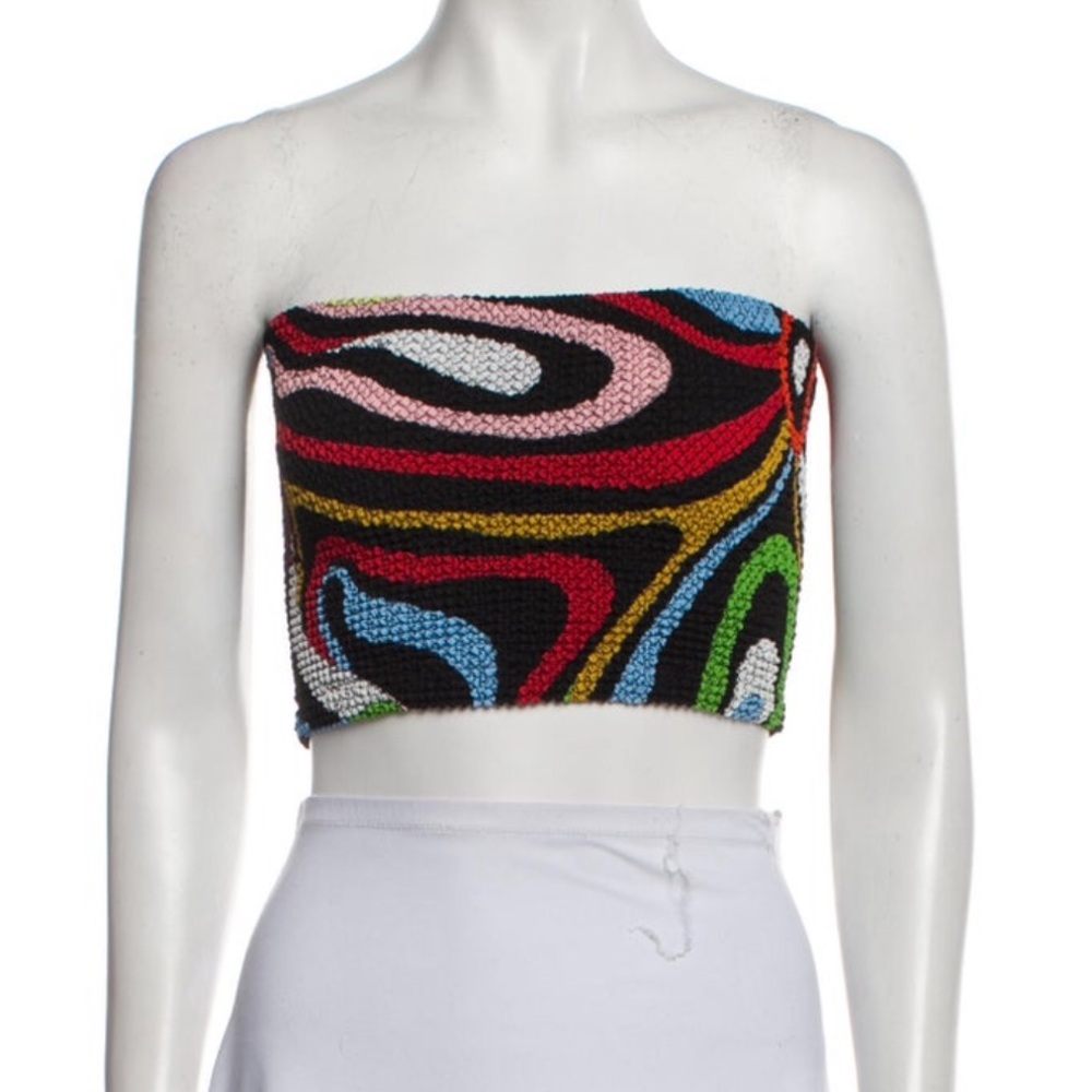 Pucci Strapless Print Top
